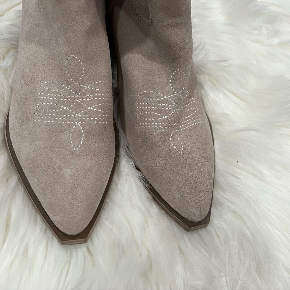 Nine West Grey Taupe western cowboy Heeled Boots - Picture 9 of 10
